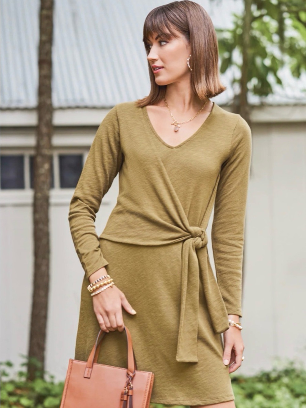 Spartina 449 Deanna Olive Green Wrap Dress